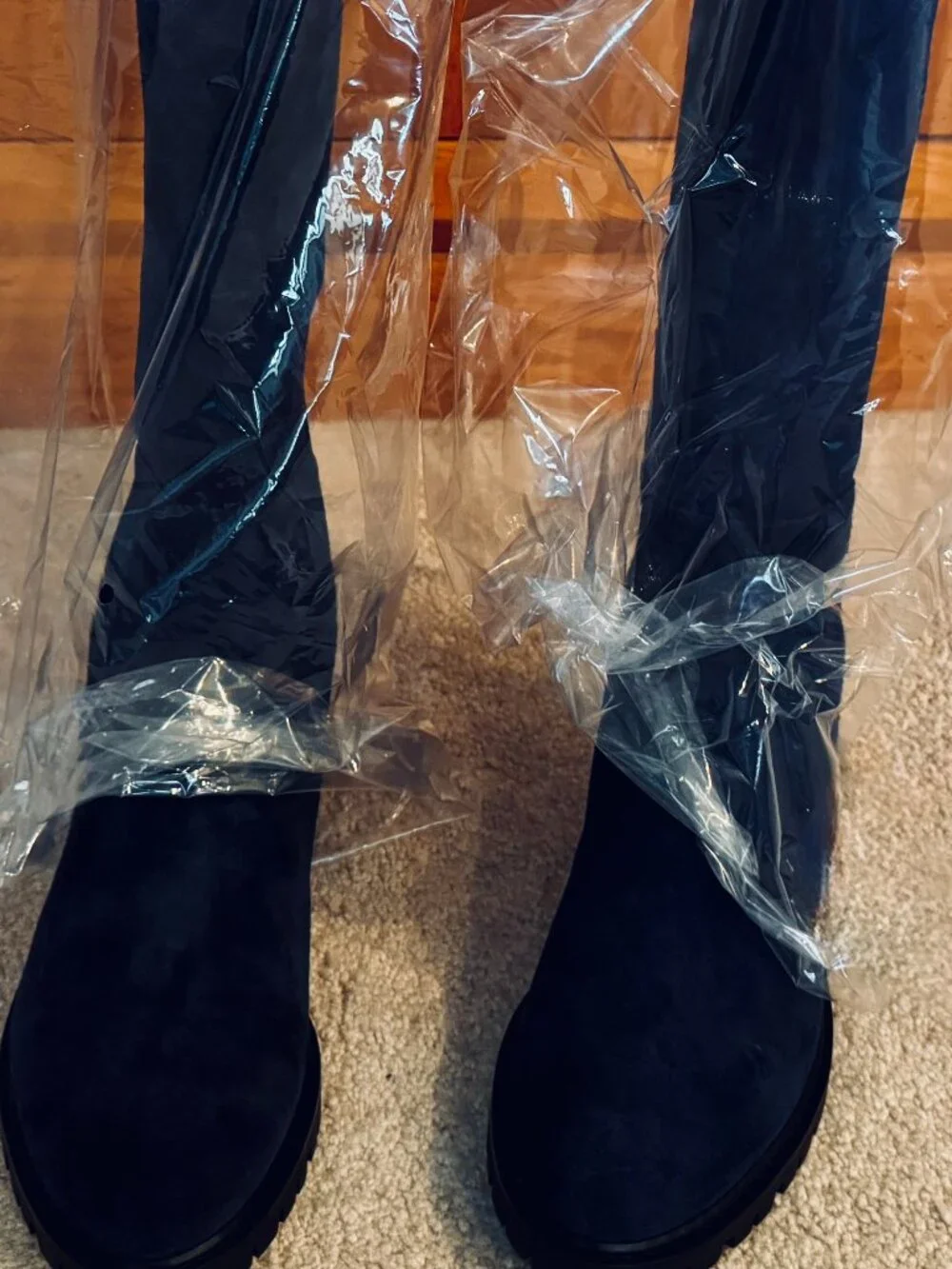 Brand New Stuart Weitzman OTK Blue Suede, City Boot Size 7.5